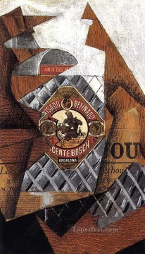 Juan Gris Painting - the bottle of anis del mono 1914 Juan Gris
